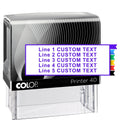 Stampbee Large Size Custom Stamp - Up To 5 Lines Of Personalized Text, 6 Ink Colors & Many Fonts, Self Inking Business Stamp, Pe