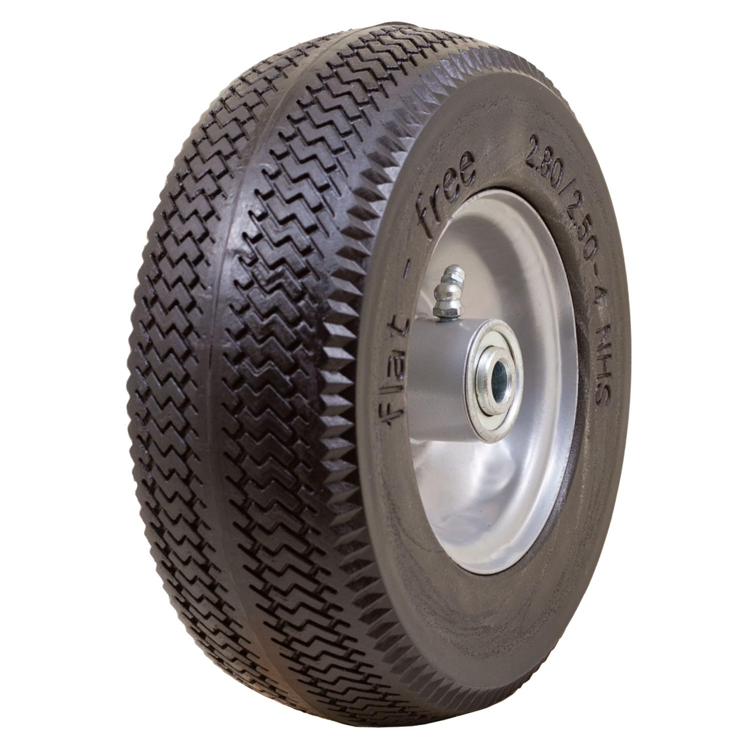 Marathon 00026 Flat-Free 2.80/2.50-4', 3' Centered Hub, 1/2' Bearings Utility Use Tire And Wheel Assembly