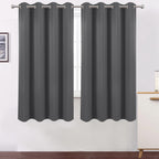 Lemomo 100% Blackout Curtains 52 X 72 Inch/Grey Curtains 2 Panels With Black Lining Room Darkening Thermal Insulated Bedroom Cur
