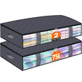 TasticTotes 2 Pack Under Bed Storage Containers, 75L Blanket Storage Bags