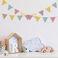 VitalCozy 17 ft Pennant Banner Flags, 2 Pcs Nursery Garland Triangle Bunting Flag Double Side Baby Banner for Boho Decor Baby Sh