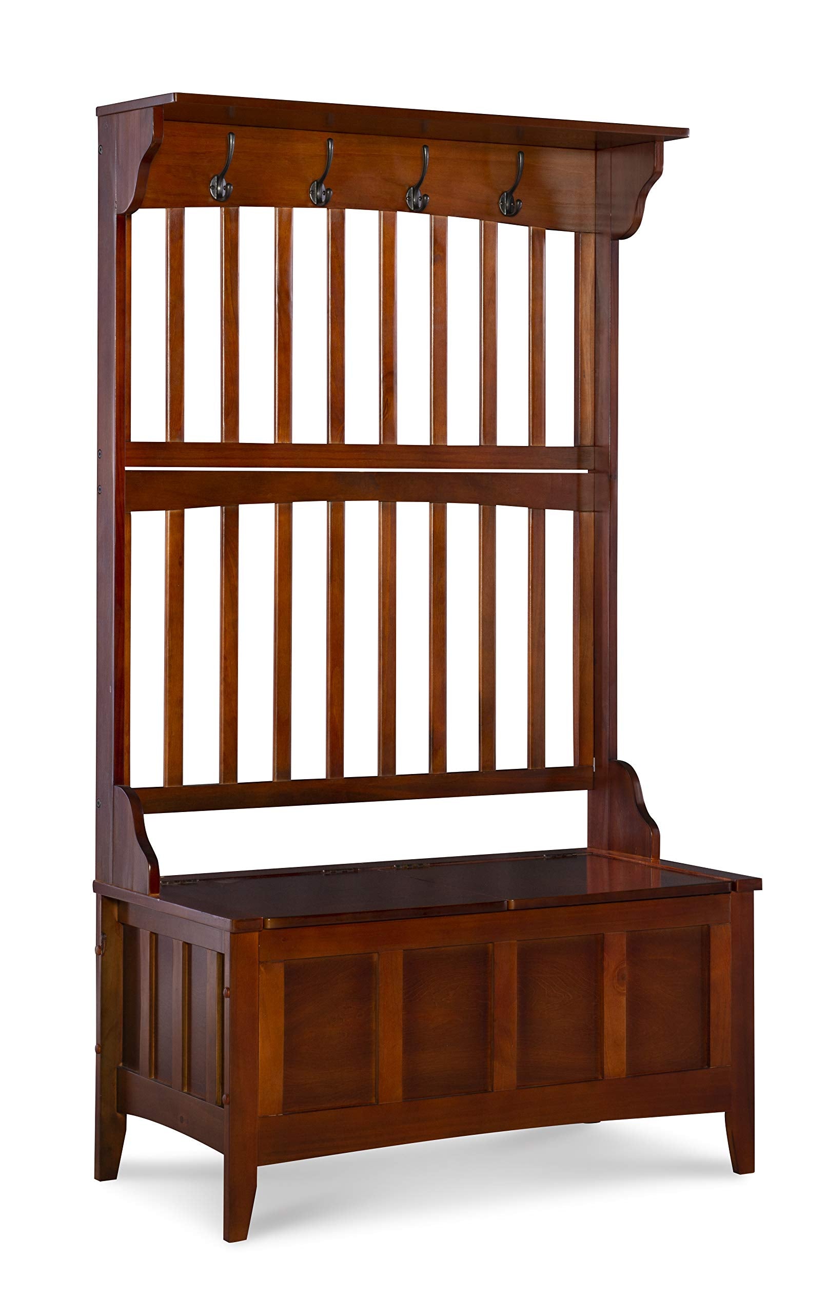 Linon Hall Tree with Storage Bench, 36W x 18D x 64H, Walnut