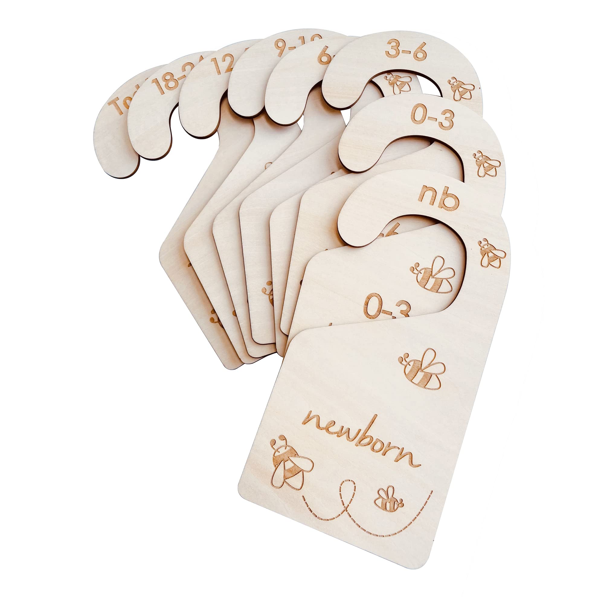 Lemon Shane Baby Closet Size Dividers, Double-Sided Wood Baby Closet Organizer Durable Hanging Baby Clothes Dividers Nursery Closet Organizer For Home Baby Clothes Nursery Décor