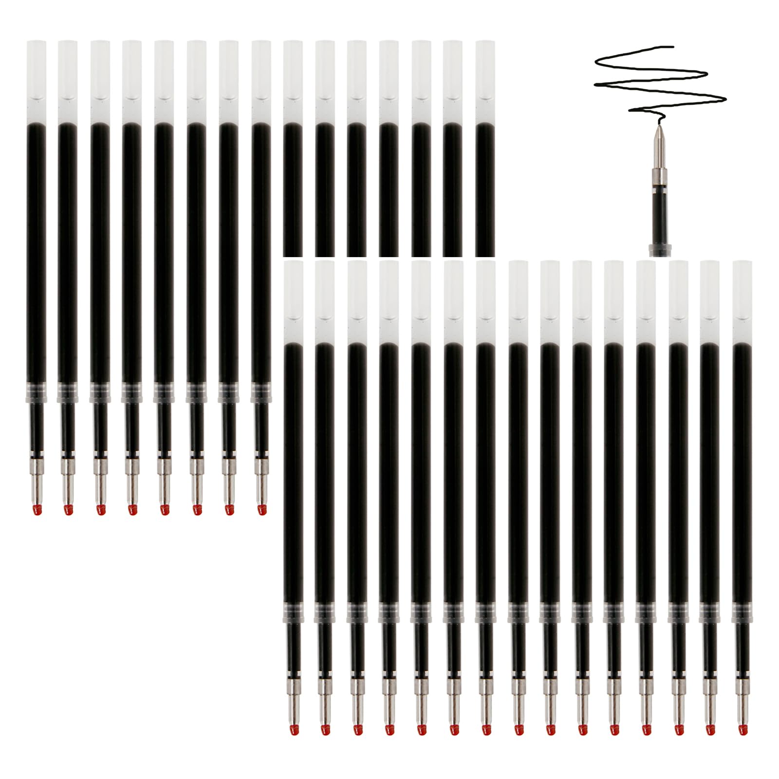 Moon Messenger 30 Pieces Gel Ink Pen Refills, Replaceable Pens Refills, 0.7Mm Black Ink, 3.94 Inch/10 Cm Smooth Writing Pen Refi