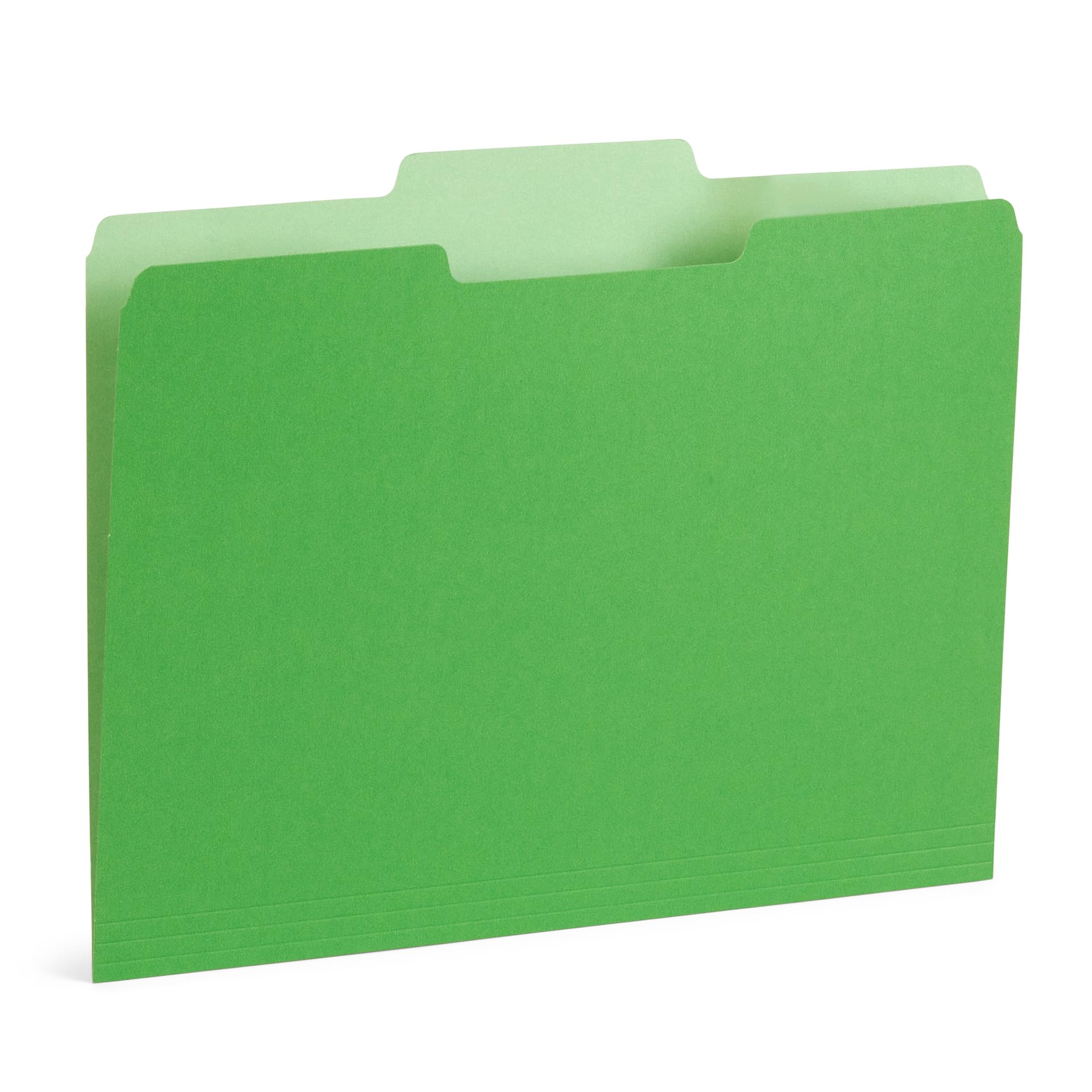100 Blue Summit Supplies Green File Folders, Two-Tone, 1/3 Cut Tabs, Letter Size, Durable 11Pt Paper, File Folders Green, Bulk 1