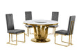 Best Quality Furniture D325-4Sc344 Dining Set, 5 Piece, Dark Gray/Gold