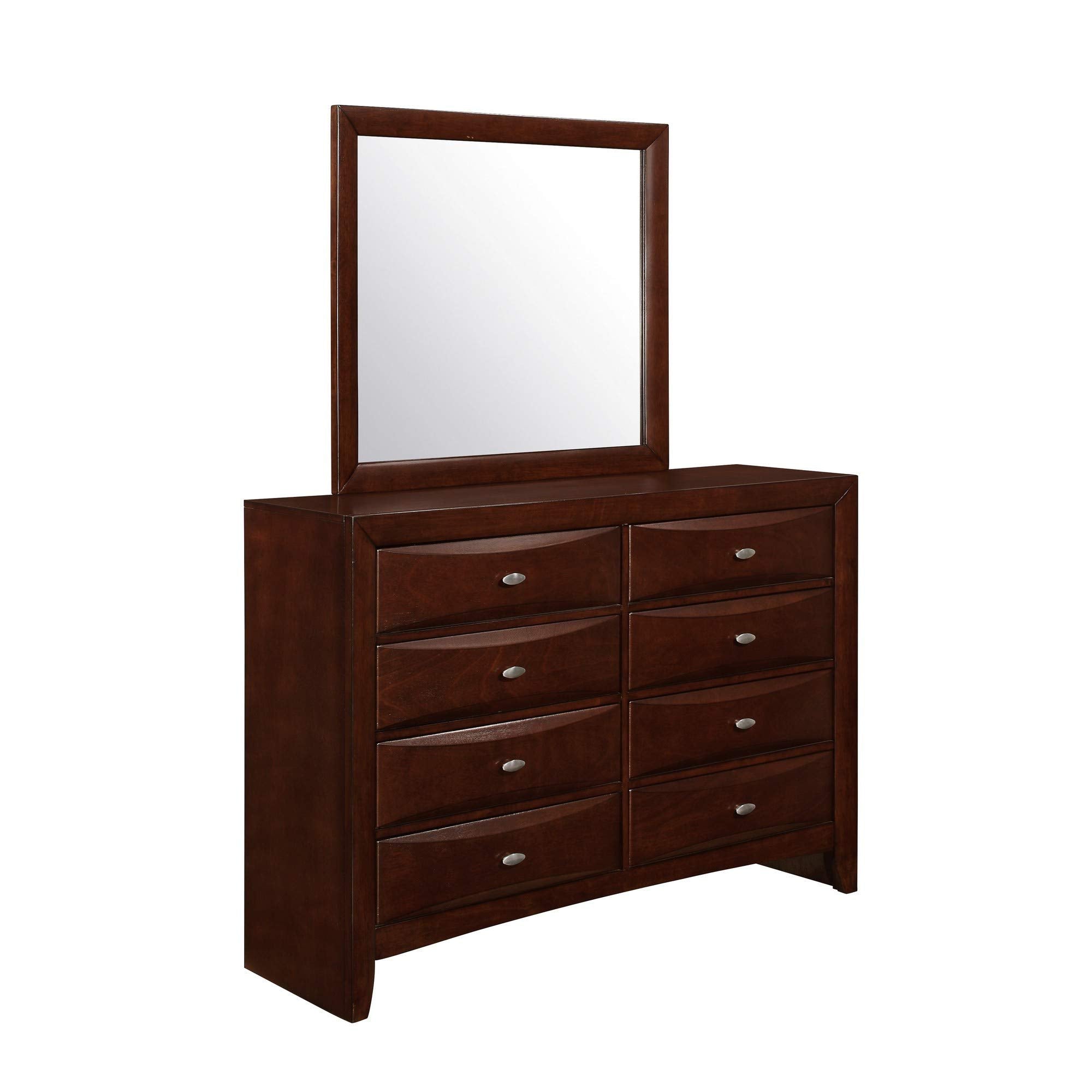 HomeRoots 54' Cherry Solid Wood Eight Drawer Double Dresser