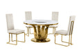 Best Quality Furniture D325-4Sc344 Dining Set, 5 Piece, Cream/Gold