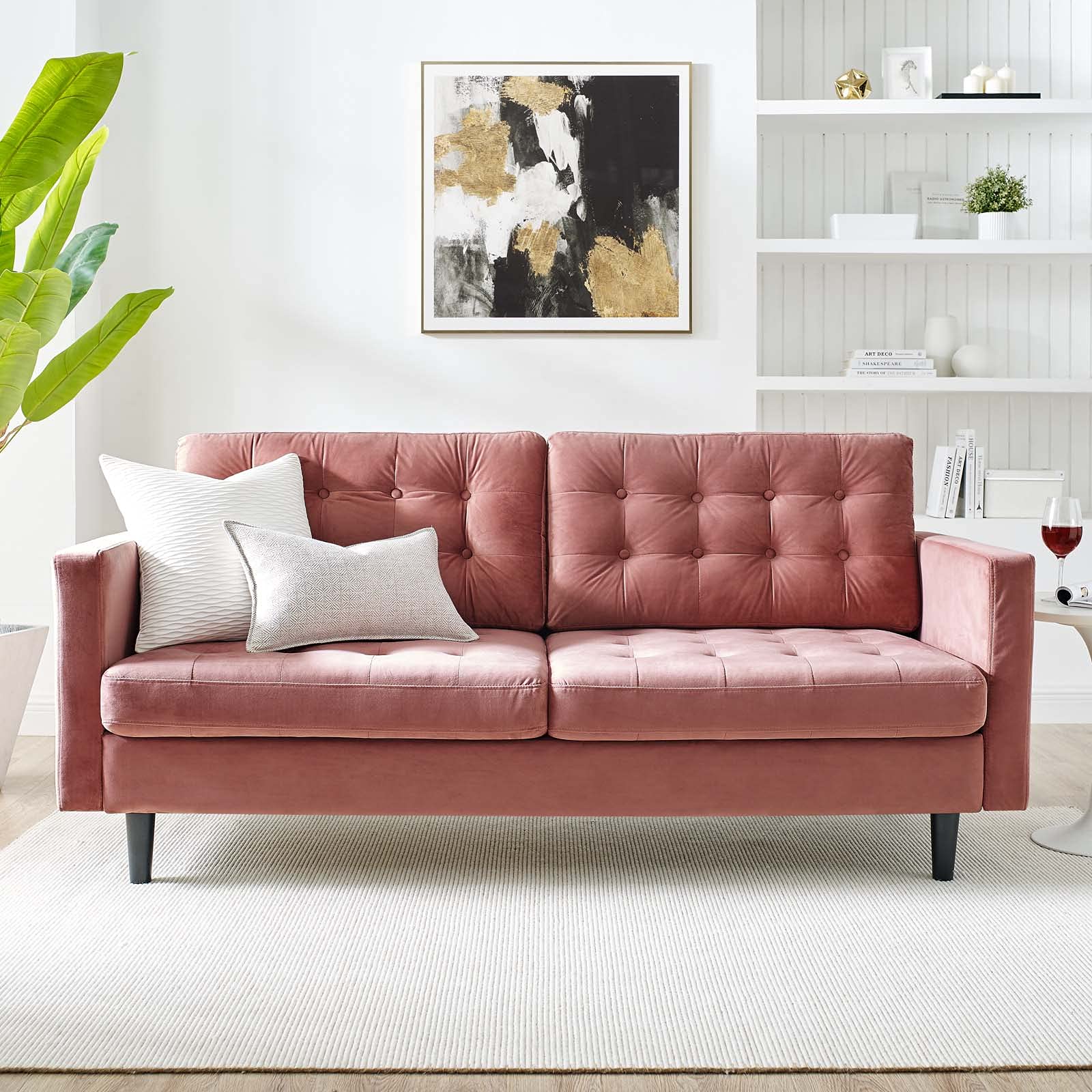 Modway Exalt Sofas, Dusty Rose