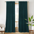 Ryb Home Velvet Curtains 2 Panels Set - Super Soft Durable Window Drapes Room Darkening Energy Smart Back Tap For Apartment Villa Room Backdrops, Peacock Blue, W52 X L96 Inches, 2 Panels