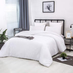 Houseri White Comforter Set Cal King Plain White Comforter California King Size Solid White Bedding Sets Cali King All White Cal