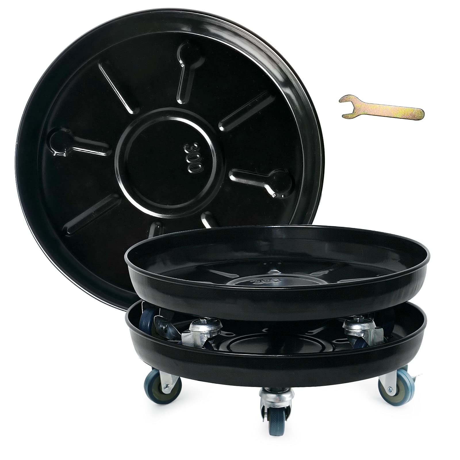 Choclaif Plant Caddy With Wheels,3 Pack Black Heavy Duty Plant Stand With Universal Wheels,Round Pot Trolley For Indoor Outdoor