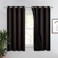 NICETOWN Complete 100% Blackout Curtain, Thermal Insulated & Energy Efficiency Window Drapery with Black Liner, Noise Reducing S