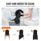 Vevor 30 Pcs Flat-Front Chair Covers Polyester Spandex Chair Cover Stretch Slipcovers, Wedding, Holiday, Banquet, Party, Celebration, Dining, Black