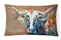 Caroline'S Treasures Mw1165Pw1216 On The Loose Brown Cow Canvas Fabric Decorative Pillow Machine Washable, Indoor Outdoor Decora