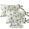 Fadfay Twin Xl Floral Sheets For College Girls Premium Percale Cotton Green Flower Bed Sheet With Cute Bowknot Design Shabby Vin