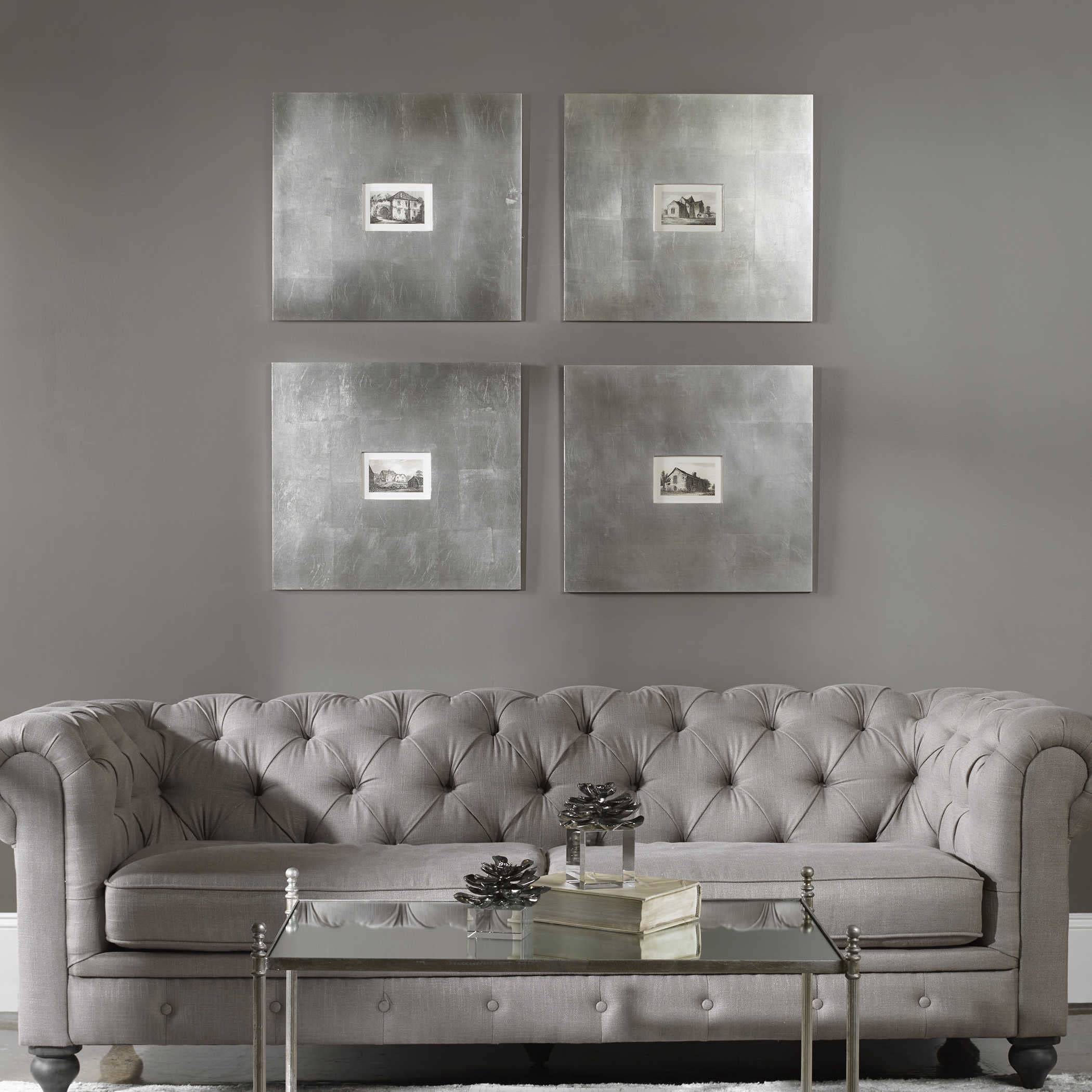 Uttermost Historical Buildings I, Ii, Iii, Iv 0.5 x 23.13 x 21.13 (Set of 4), 21.1 L x 23.1 W x 0.5 D, Rustic