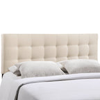 Modway Lily Tufted Linen Fabric Upholstered Queen Headboard in Ivory