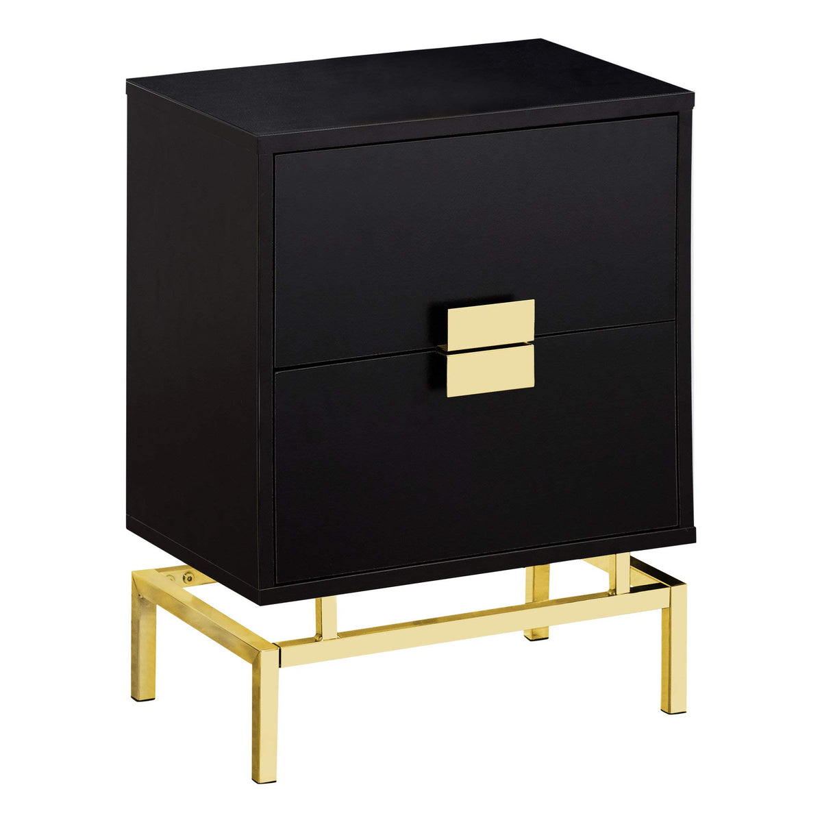 HomeRoots Cappuccino,Gold Particle Board,Laminate, MDF, Metal Accent Table - 24' H/Cappuccino/Gold Metal