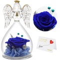 Yamonic Mom Birthday Gifts For Mom, Angel Figurines With Real Rose Gifts For Her Mom Grandma,Preserved Flowers Rose Angel Figuri