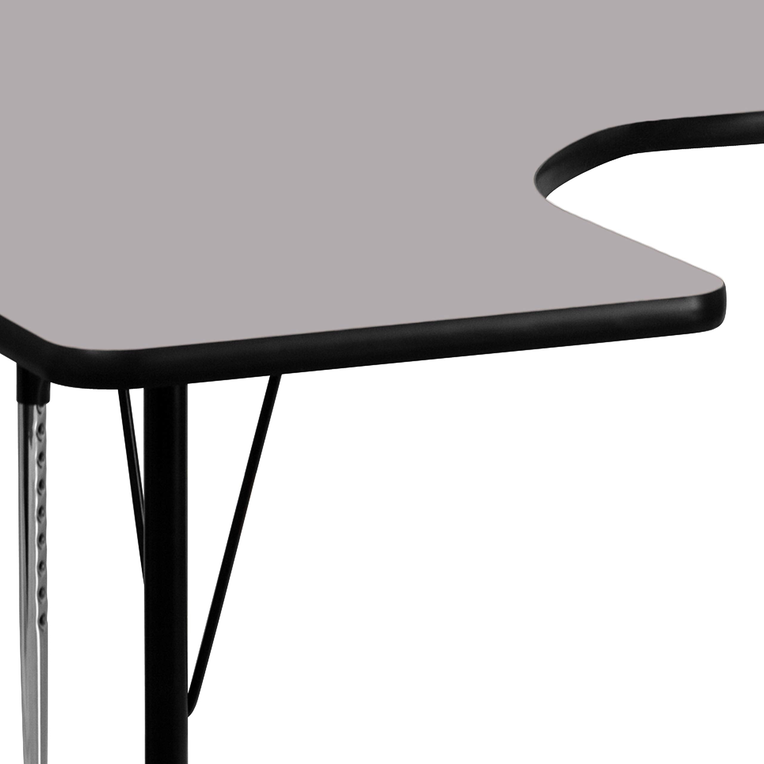 Flash Furniture 60x66 HRSE Grey Activity Table Chair, 60&quot;W x 66&quot;D x 30.125&quot;H, Gray