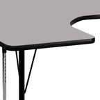 Flash Furniture 60x66 HRSE Grey Activity Table Chair, 60"W x 66"D x 30.125"H, Gray