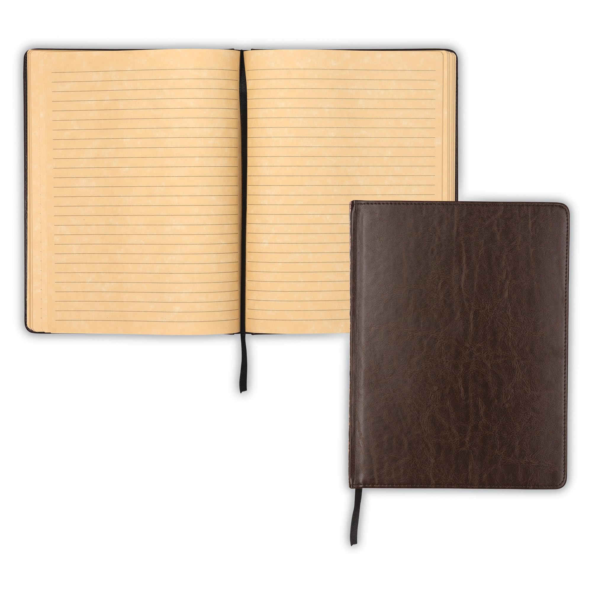 Samsill Vintage Hardcover Notebook, 200 Lined Notebook Pages, Brown, 7.5 X 10 Inch