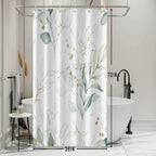 Ruelvth Stall Shower Curtain, Sage Green And Gold Eucalyptus Small Shower Curtain Set Waterproof Fabric Half Narrow Bathroom Dec