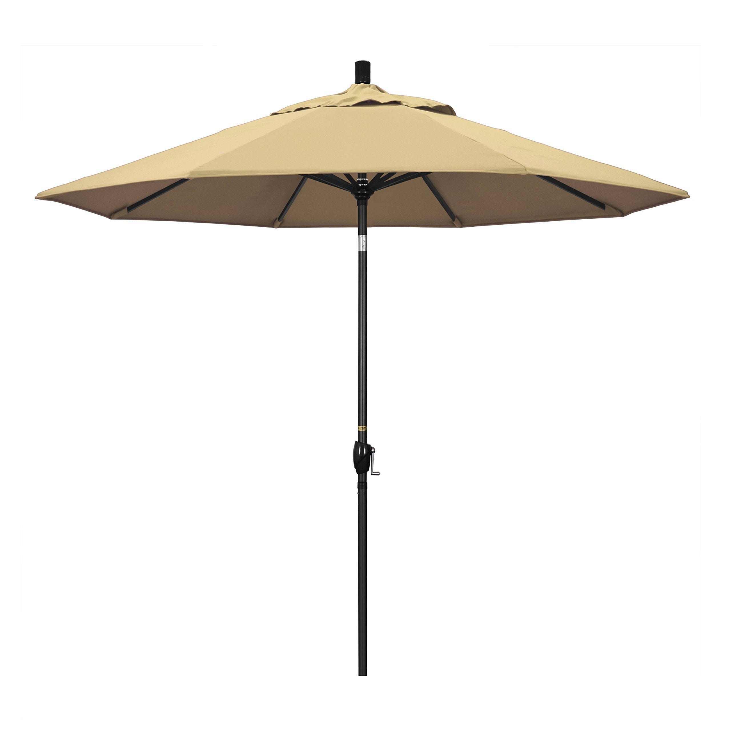 California Umbrella Gspt908302-Sa22 9' Round Aluminum Market, Crank Lift, Push Button Tilt, Black Pole, Pacifica Beige Patio Umb