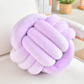 Lusjnge Decorative Throw Knot Pillow Ball For Home Chair Sofa Couch Bed Aesthetic Round Velvet Knotted Pillow Cushion (Purple, 1