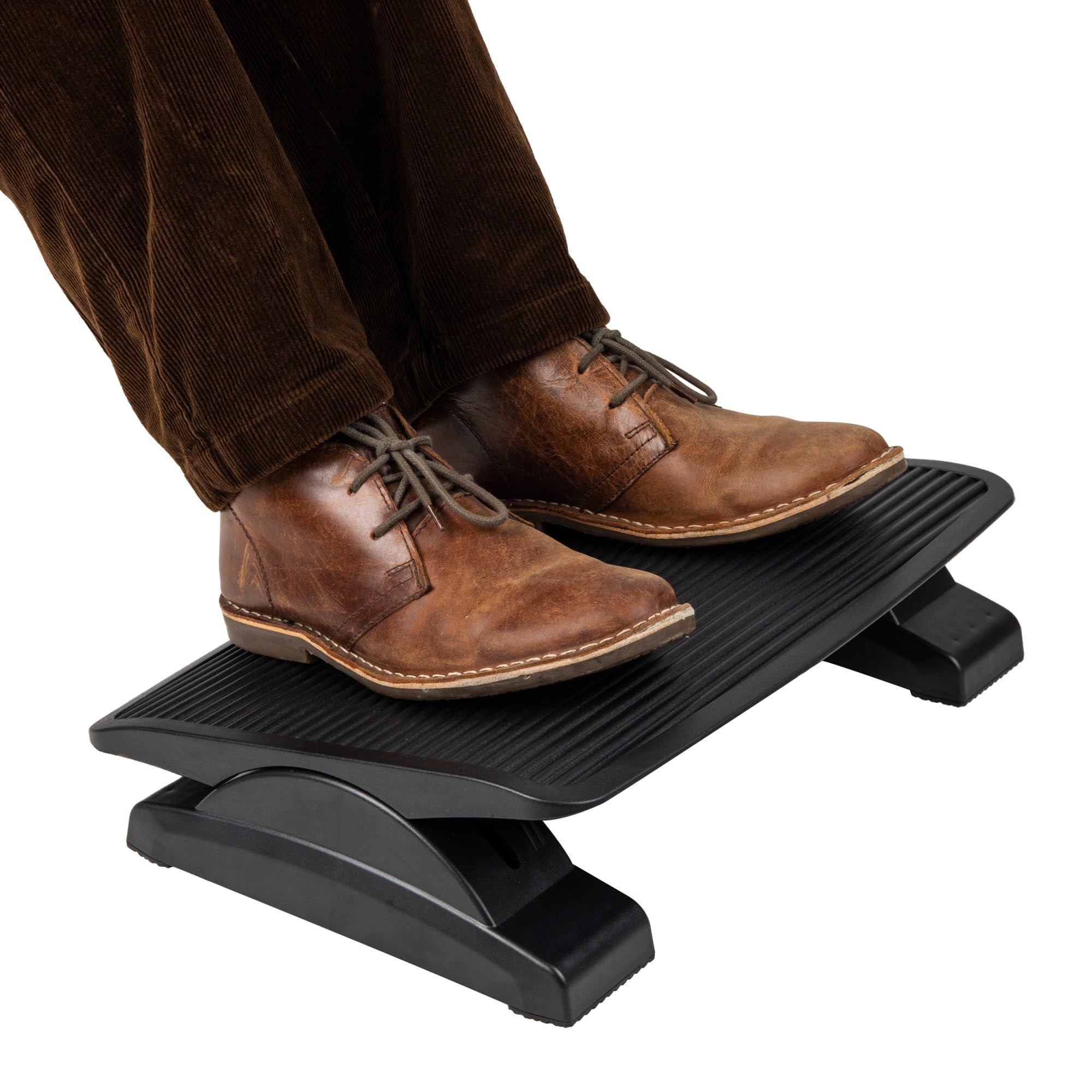 Mind Reader Foot Rest, Foot Stool, Under Desk at Work, Ergonomic, Height Adjustable, Office, 17.5''L x 13.5''W x 3.5''H, Black
