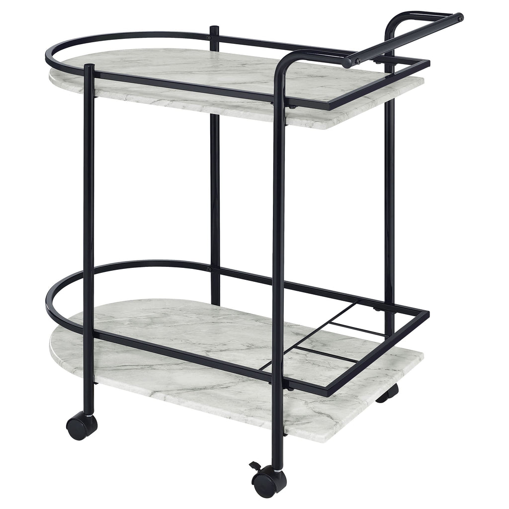 Coaster Home Furnishings Desiree Rack Bar Cart with Casters Black