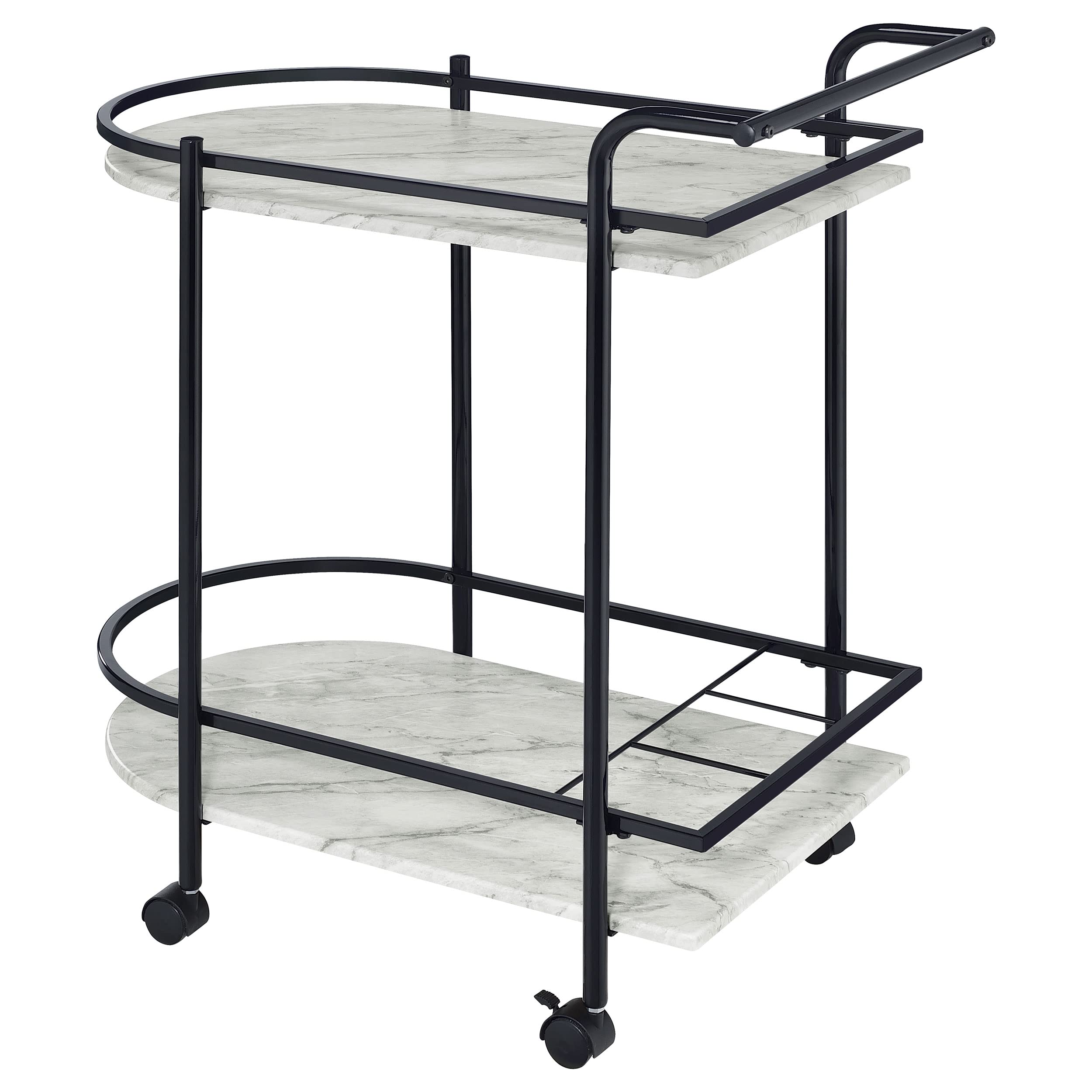 Coaster Home Furnishings Desiree Rack Bar Cart with Casters Black