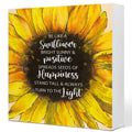 Be Like a Sunflower Bright Sunny and Positive Uplifting Positive Wooden Sign Desk Decor,Inspirational Wood Block Sign Desk Decor