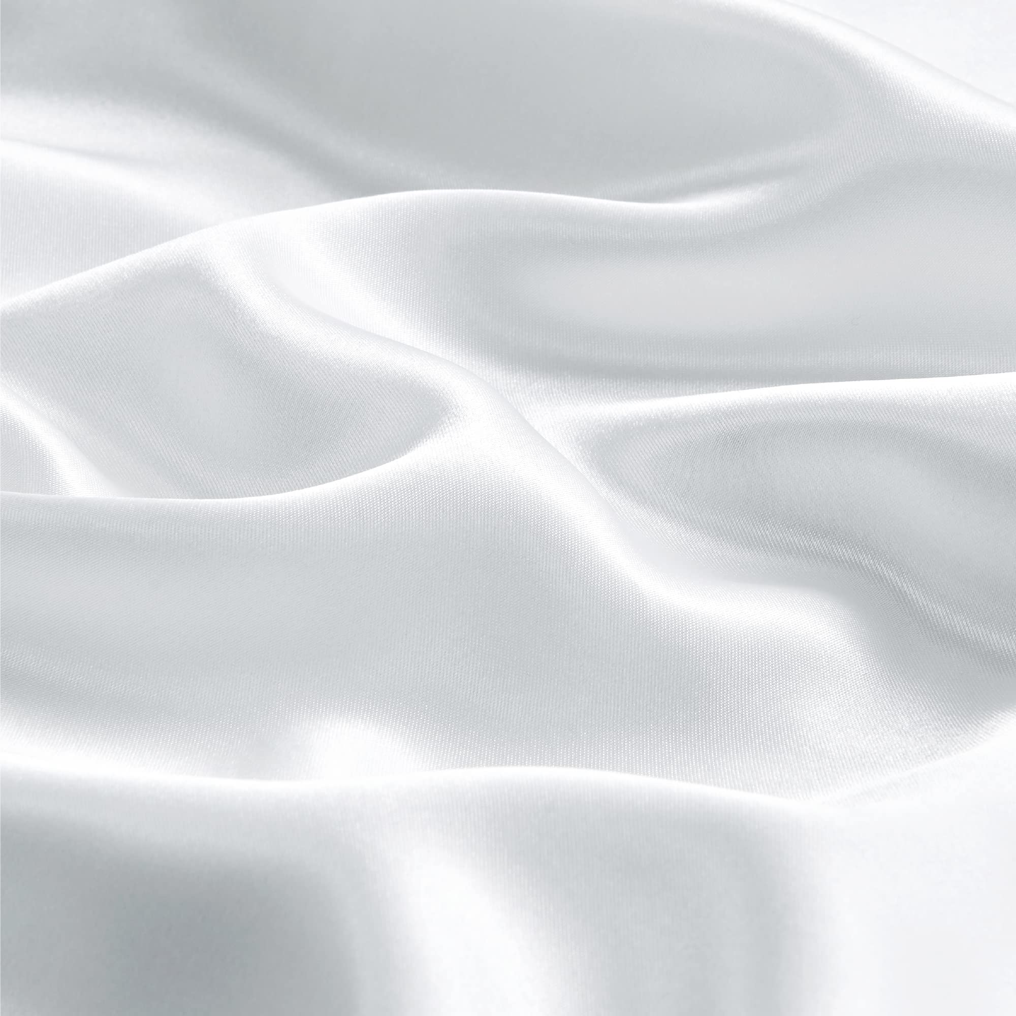 Bedelite Satin Pillowcase With Zipper 2 Pack, White Pillow Cases Standard Size, Super Soft And Cooling Similar To Silk Pillow Ca
