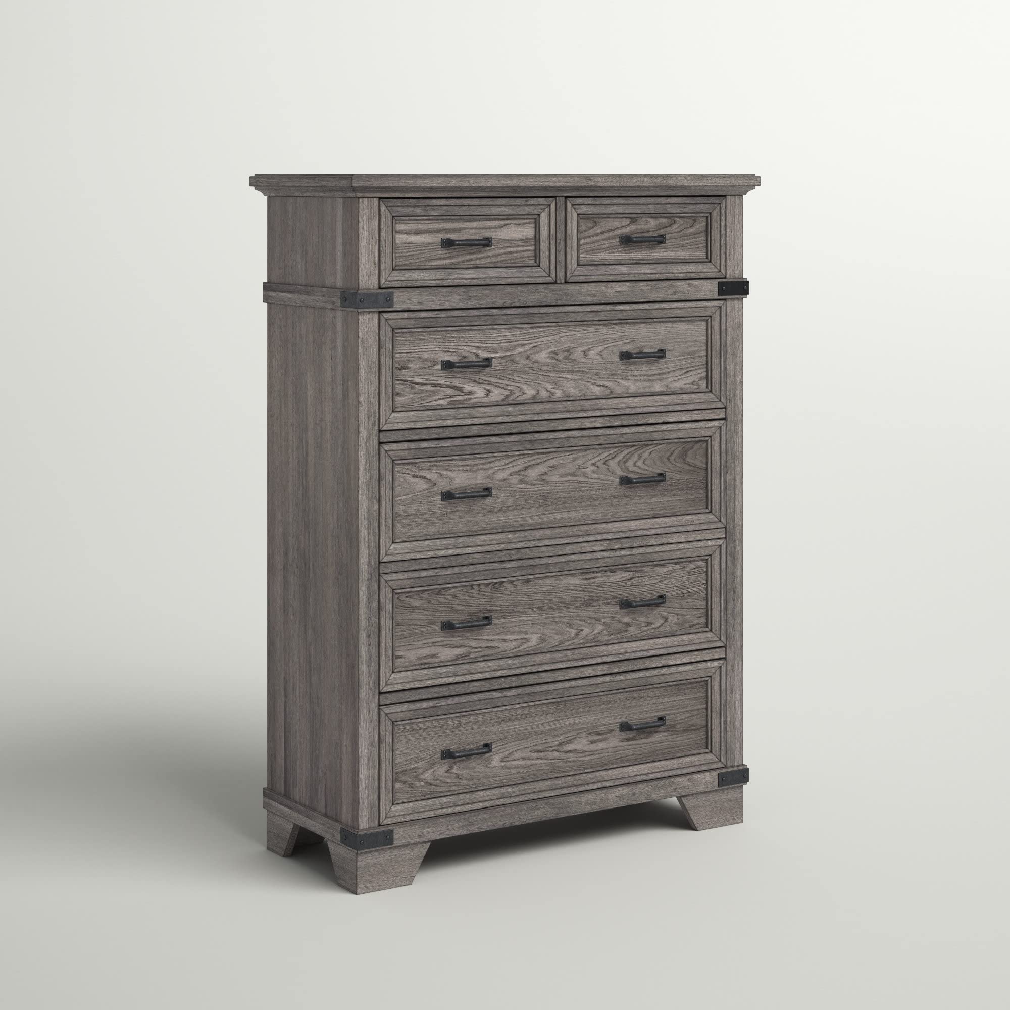 Intercon Forge Chest with 6 Drawers, Brushed Steel Dresser