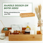 2 Pcs Bamboo Toilet Tank Tray Bathroom Trays Bamboo Bathroom Organizer Wood Toilet Paper Basket With Handles Bamboo Bathroom Box