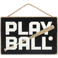 Open Road Brands Play Ball Baseball and Bat Hanging Wood Wall Decor - Fun Baseball Sign for Man Cave or Kids Bedroom