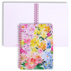 Steel Mill & Co Cute Floral Mini Spiral Notebook, 8.25' X 6.25' Journal With Durable Hardcover And 160 Lined Pages, Summer Gar