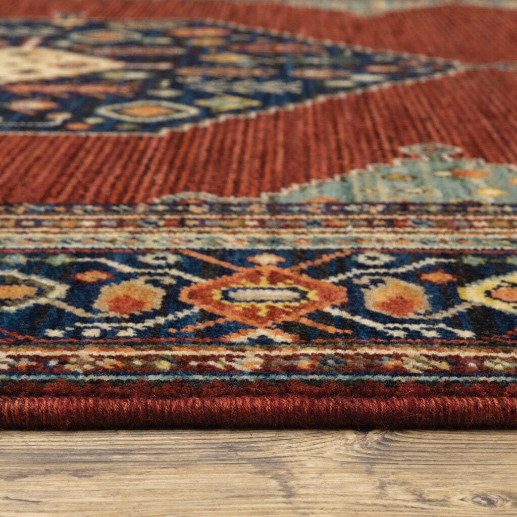 HomeRoots 509253 10 x 13 ft. Oriental Power Loom Stain Resistant Area Rug with Fringe Multi Color