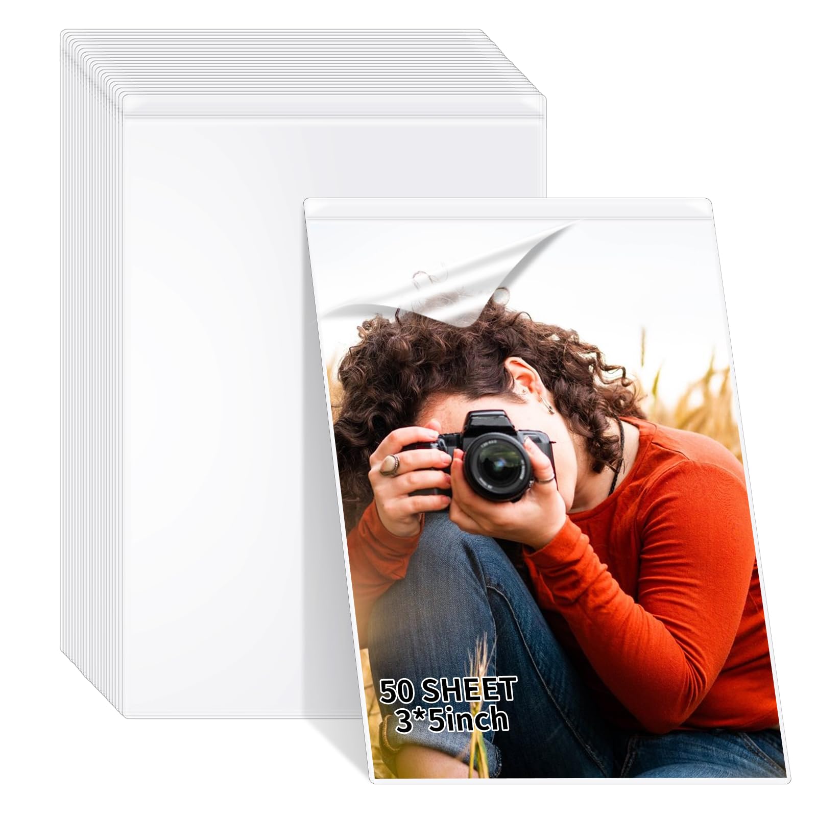 50 Sheets 3X5Inch Self Seal Laminating Pouches Self Adhesive Laminating Sheet No Laminating Machine Needed For Photos Index Card
