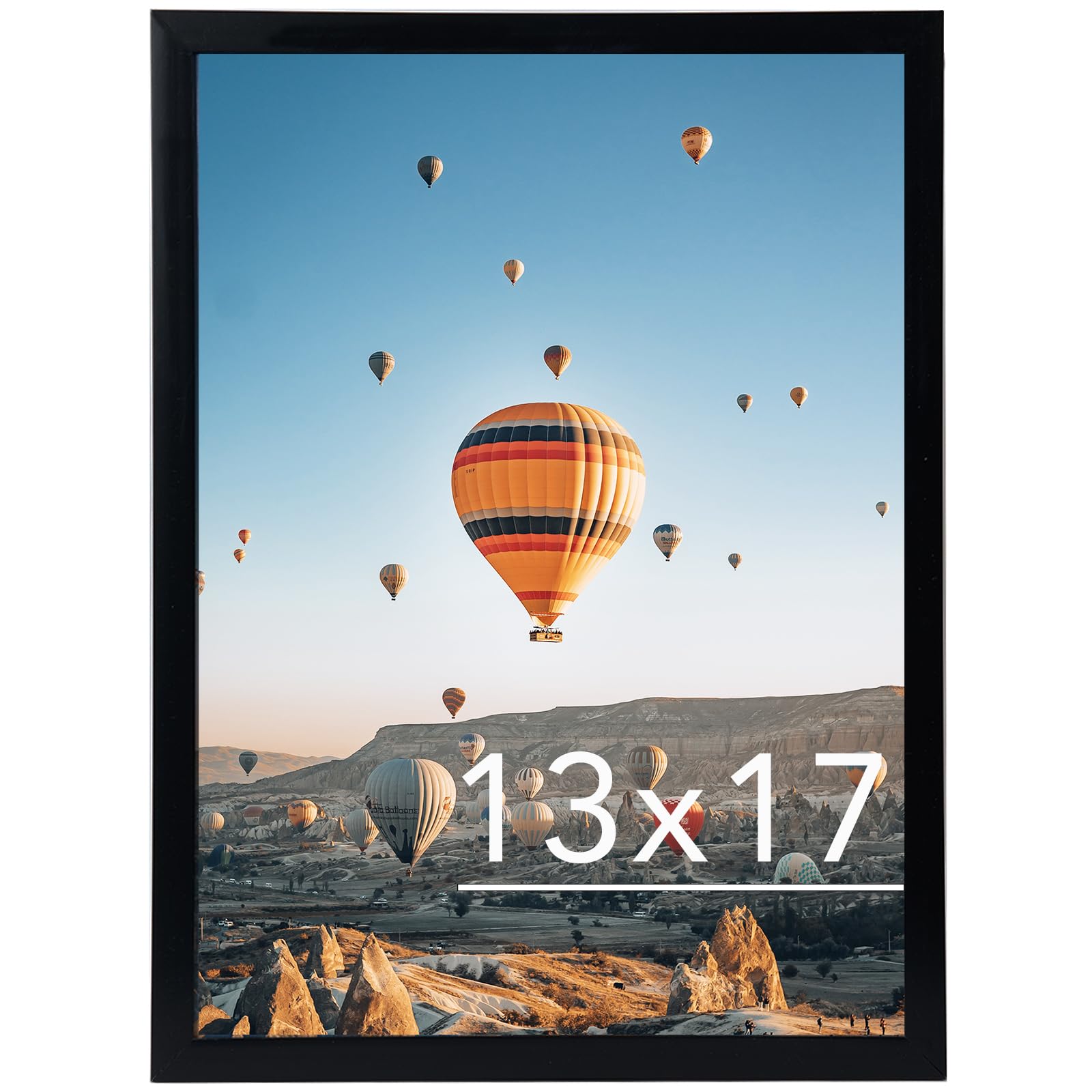 JCJMY 13x17 Picture Frame Black for Wall Hanging, Wall Mounting Horizontally or Vertically, 13 x 17 Wall Gallery Poster Photo Fr