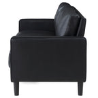 Coaster Home Furnishings Ruth Upholstered Track Arm Faux Leather Sofa Black