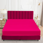 Sufdari Twin Mattress Protector Waterproof,Mattress Cover Twin Size For Bed,18' Deep Pocket Fitted Sheet Style Mattress Protector With Elastic Rubber Band-Deep Pink,Twin