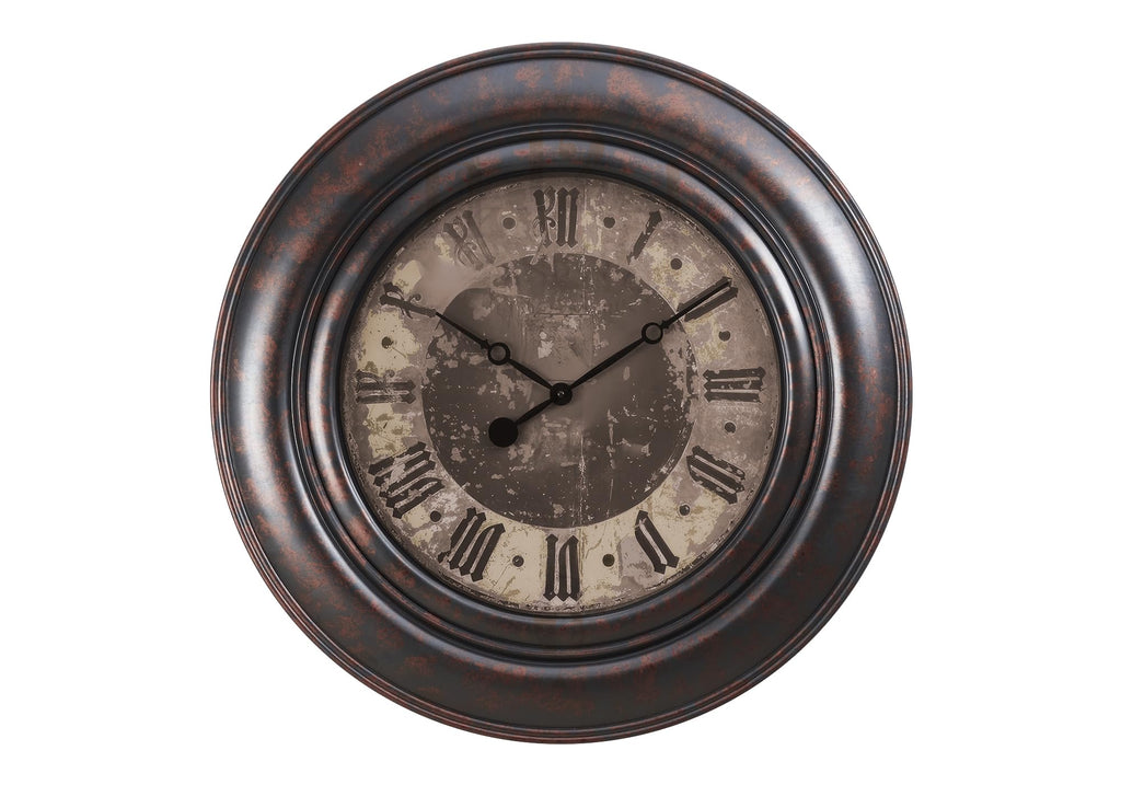 Monarch Specialties I 9027 Clocks, 30' Round, Large Oversized, Wall Clock, Brown, Transitional
