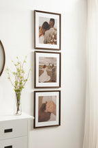 Kate And Laurel Adlynn Rectangle Picture Frame Set Of 3, 14 X 18 Matted To 11 X 14, Bronze, Vintage Three-Piece Frame Set For Ga