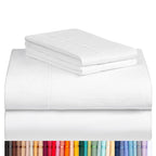 LuxClub 4 PC Sheet Bed Sheets Deep Pockets 18'' Eco Friendly Wrinkle Free-Kids-Fitted Sheets Machine Washable Hotel Bedding Silk
