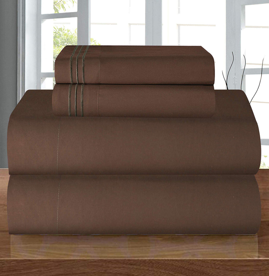 Elegant Comfort Luxury Quality Microfiber 5-Piece 1500 Premium Hotel Sheet Set-Wrinkle Resistant,All Around Elastic Fitted Sheet