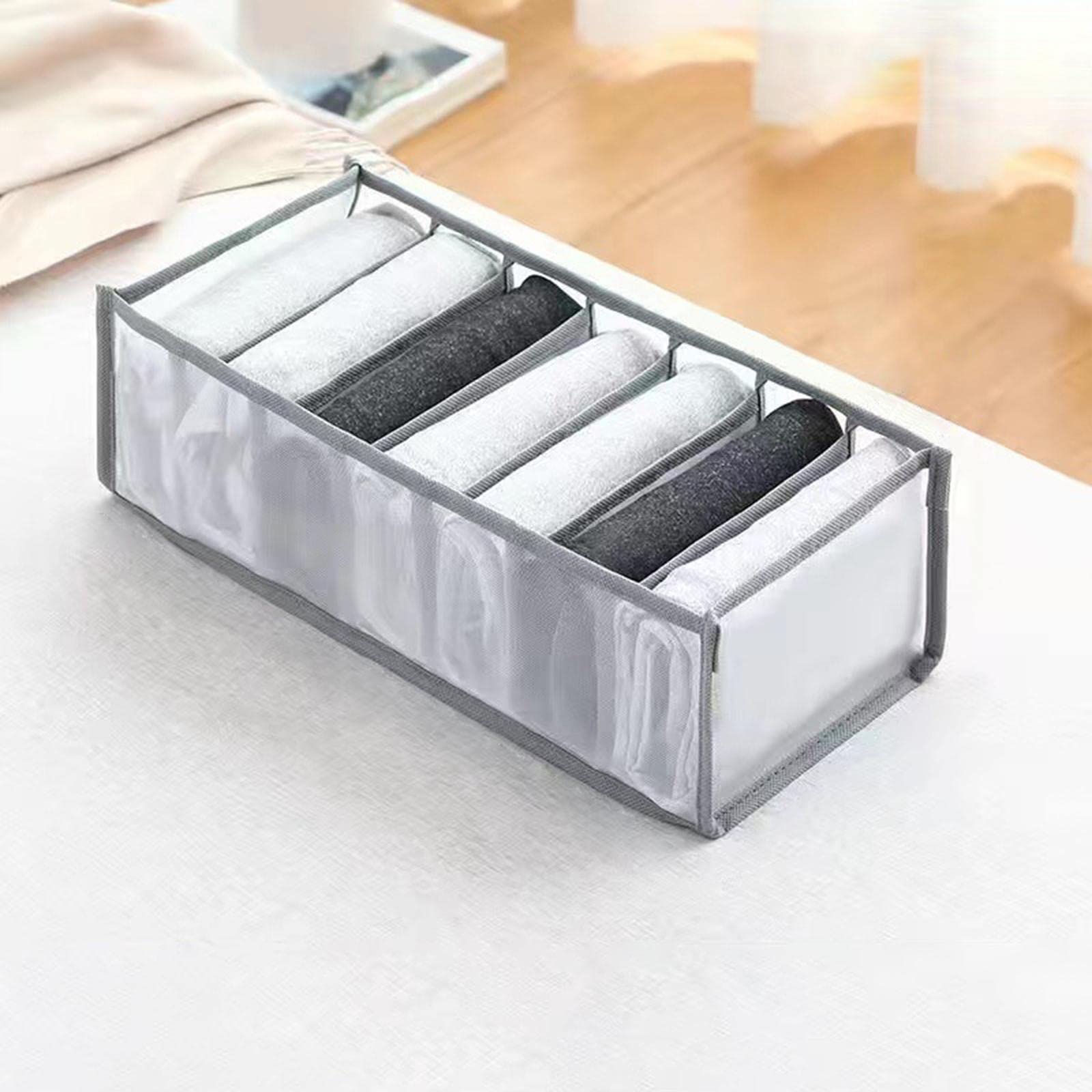 Loom Tree Cloth Drawer Organizer Pants Storage Divider Washable Foldable 7 Grids Medium