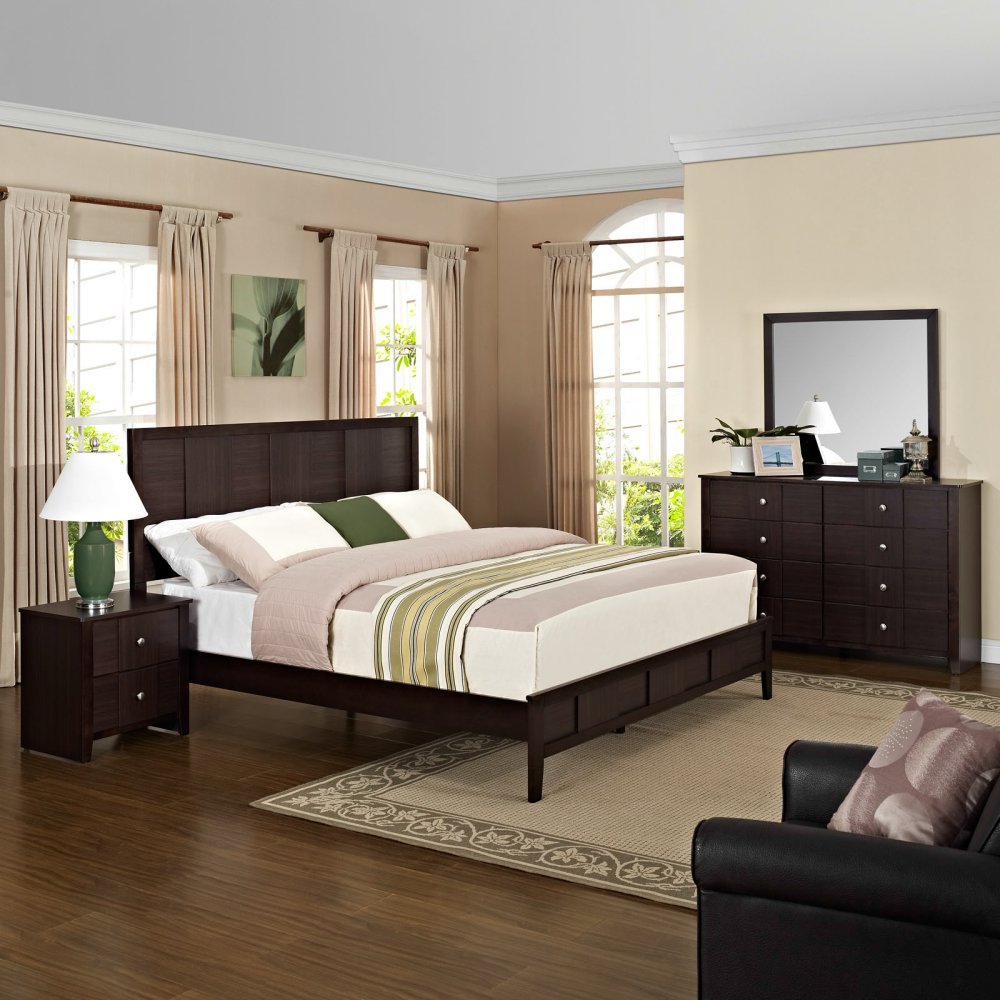 Modway Holly 4-Piece Bedroom Set, Queen